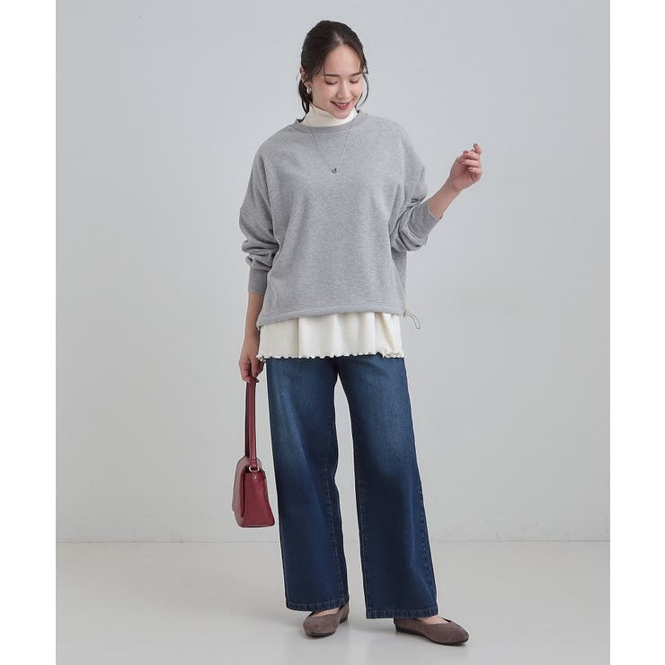 【洗濯機可/S-LL】品よく重ねる ペプラムリブトップス | Cutie Blonde | 詳細画像3 