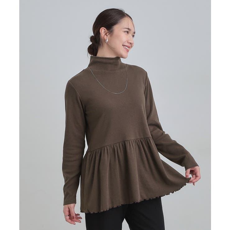 【洗濯機可/S-LL】品よく重ねる ペプラムリブトップス | Cutie Blonde | 詳細画像10 