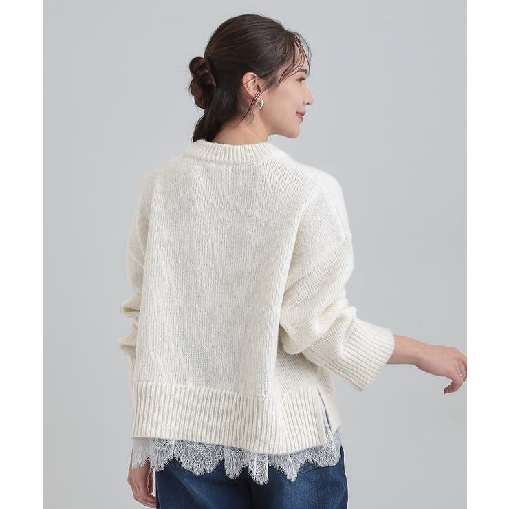 【S-LL】インせず着られる 裾レースラメニット | Cutie Blonde | 詳細画像2 