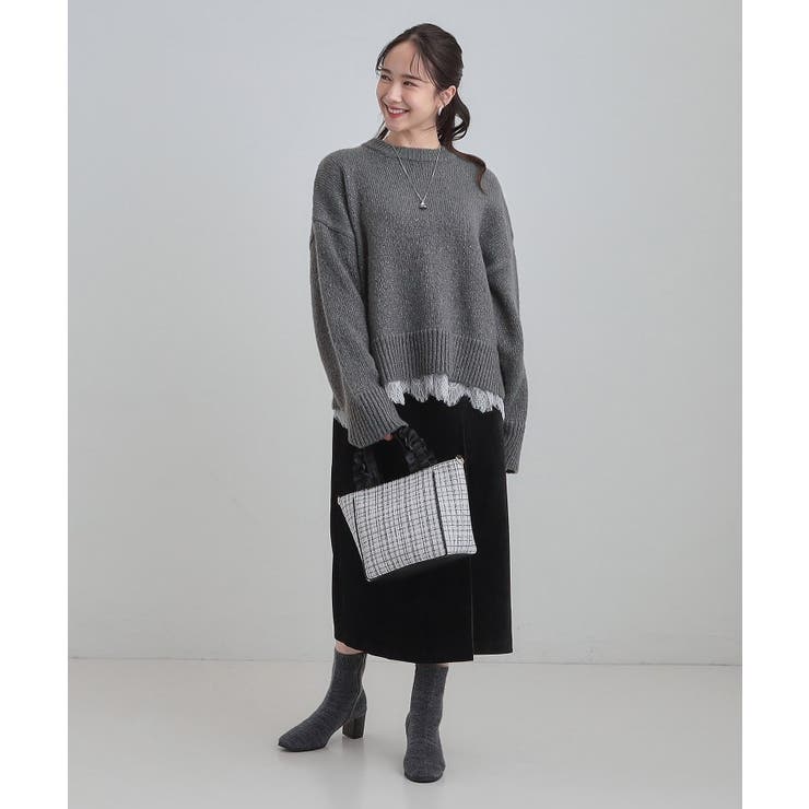 【S-LL】インせず着られる 裾レースラメニット | Cutie Blonde | 詳細画像11 