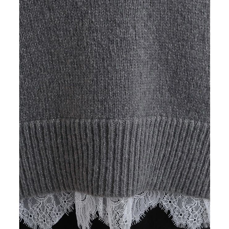 【S-LL】インせず着られる 裾レースラメニット | Cutie Blonde | 詳細画像12 