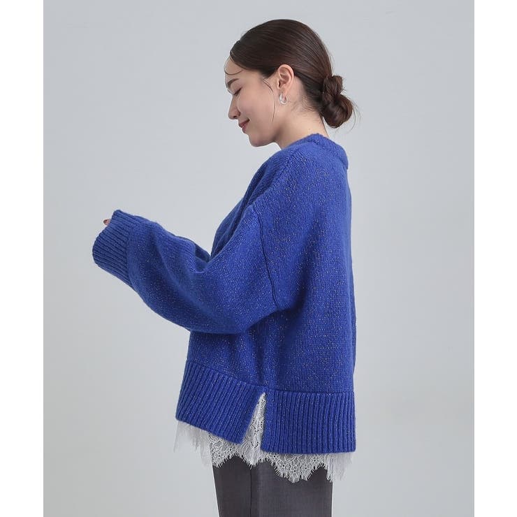 【S-LL】インせず着られる 裾レースラメニット | Cutie Blonde | 詳細画像6 