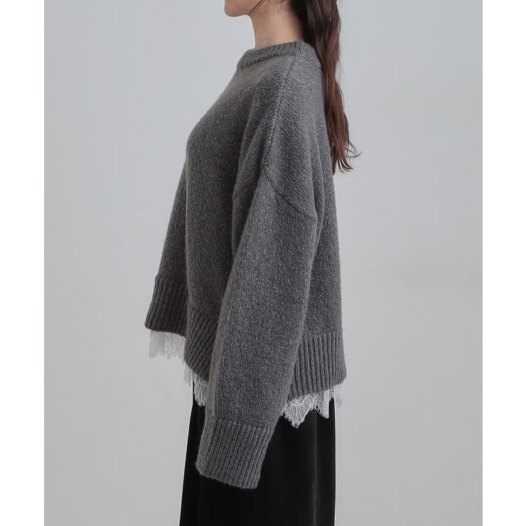 【S-LL】インせず着られる 裾レースラメニット | Cutie Blonde | 詳細画像14 