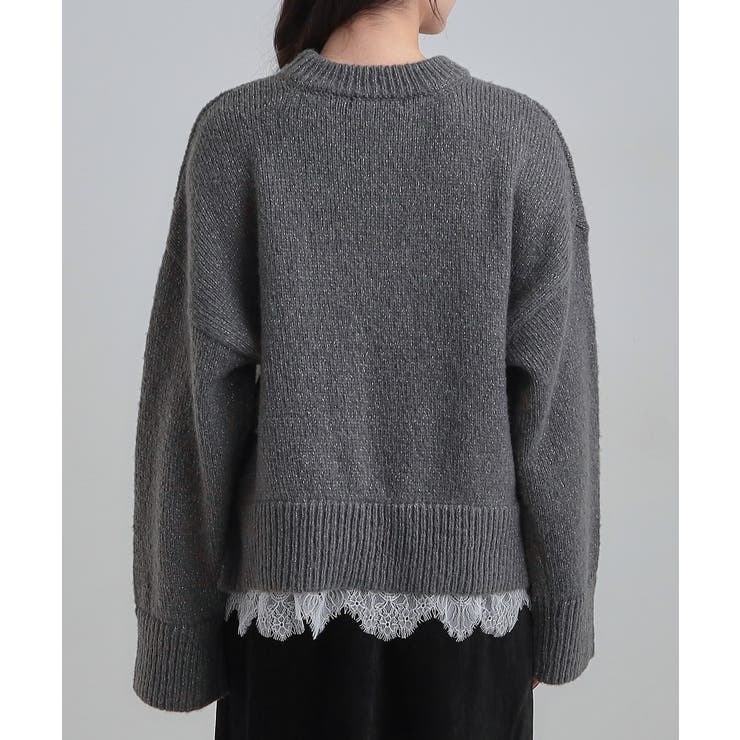 【S-LL】インせず着られる 裾レースラメニット | Cutie Blonde | 詳細画像15 