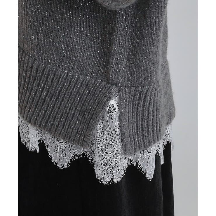 【S-LL】インせず着られる 裾レースラメニット | Cutie Blonde | 詳細画像18 