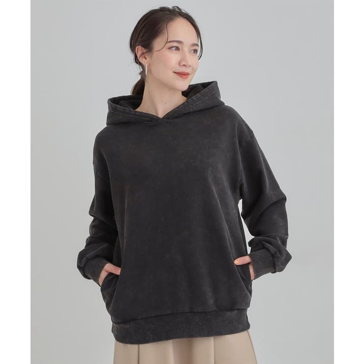 【洗濯機可】ポケット付きが嬉しい ケミカル加工フーディ― | Cutie Blonde | 詳細画像1 