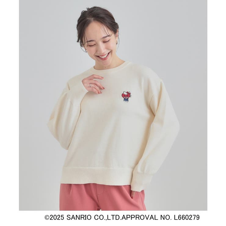 【HELLO KITTY コラボ】もちもちスウェットライクニット | Cutie Blonde | 詳細画像1 