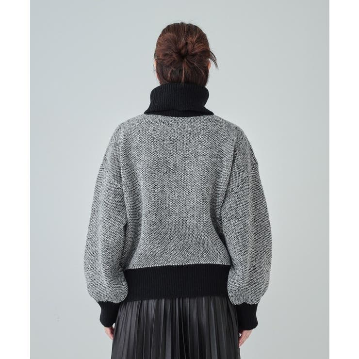 【S-LL】さりげないラメ感 配色ジャカード タートルネックニット | Cutie Blonde | 詳細画像11 