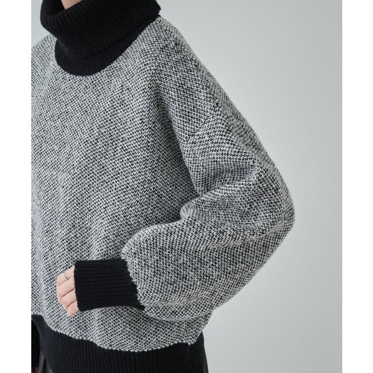 【S-LL】さりげないラメ感 配色ジャカード タートルネックニット | Cutie Blonde | 詳細画像13 