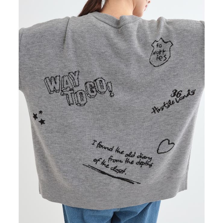 S-LL/体型カバー】刺繍アソート Vネック ゆるニットカーディガン[品番：WRDW0213969]｜Cutie  Blonde（キューティーブロンド）のレディースファッション通販｜SHOPLIST（ショップリスト）