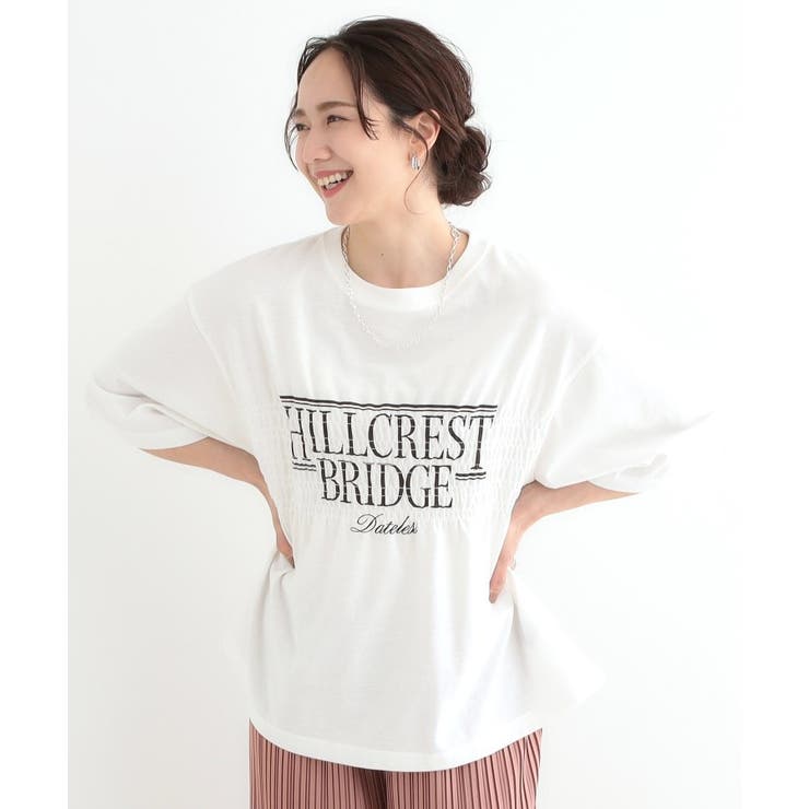 ホワイト(001) | 胸シャーリング ロゴTシャツ | Cutie Blonde