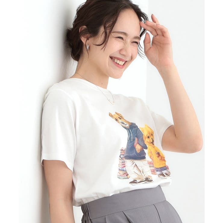 ホワイト(101) | 【洗える/S-LL】選べる4柄 プリントアソート ベーシックTシャツ | Cutie Blonde