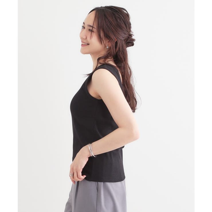 【S-LL】2WAYネック リブタンクトップ | Cutie Blonde | 詳細画像4 