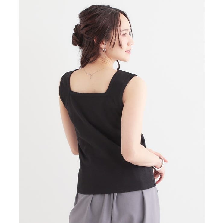 【S-LL】2WAYネック リブタンクトップ | Cutie Blonde | 詳細画像5 