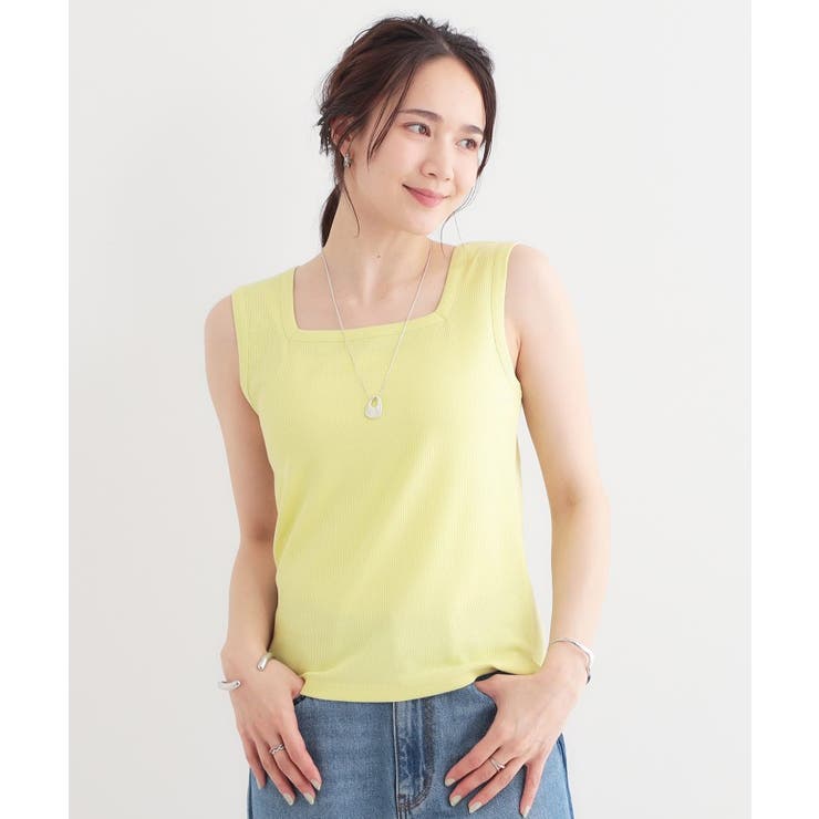 【S-LL】2WAYネック リブタンクトップ | Cutie Blonde | 詳細画像22 