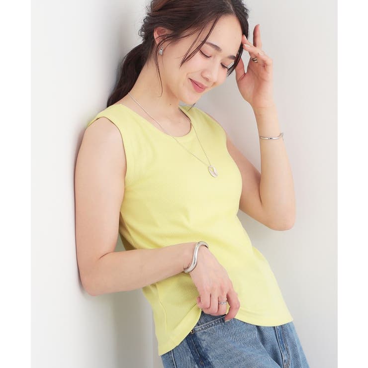 ライトイエロー(030) | 【S-LL】2WAYネック リブタンクトップ | Cutie Blonde
