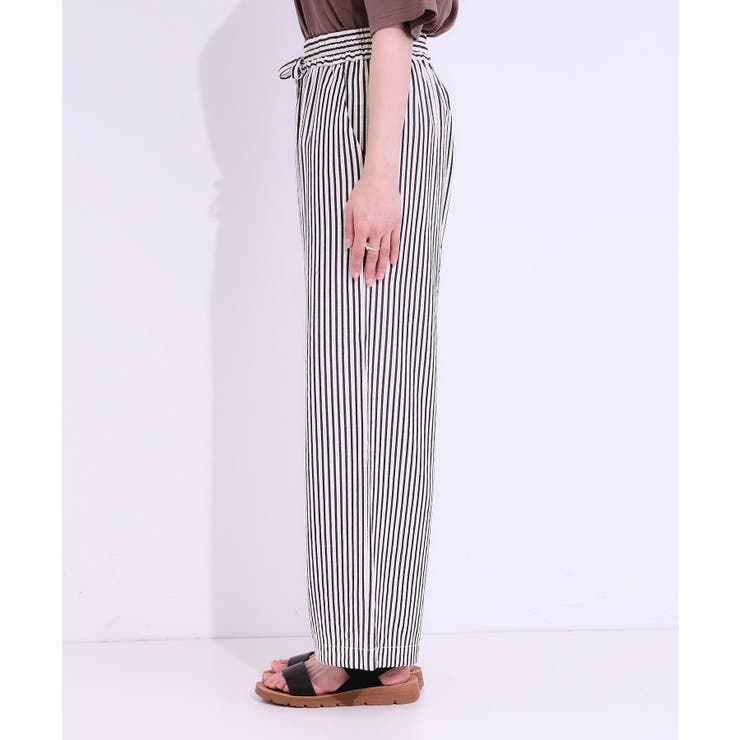 【セットアップ可能/ひんやり/吸水速乾】サッカーストライプイージーパンツ | Cutie Blonde | 詳細画像14 