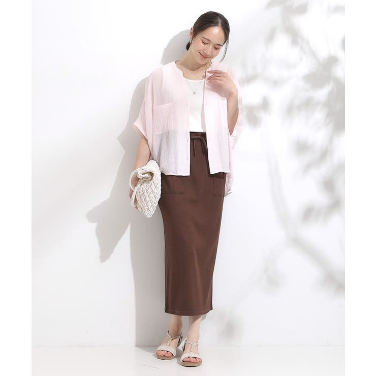 程よいシアー感 ポケットドルマン5分袖シャツ | Cutie Blonde | 詳細画像19 