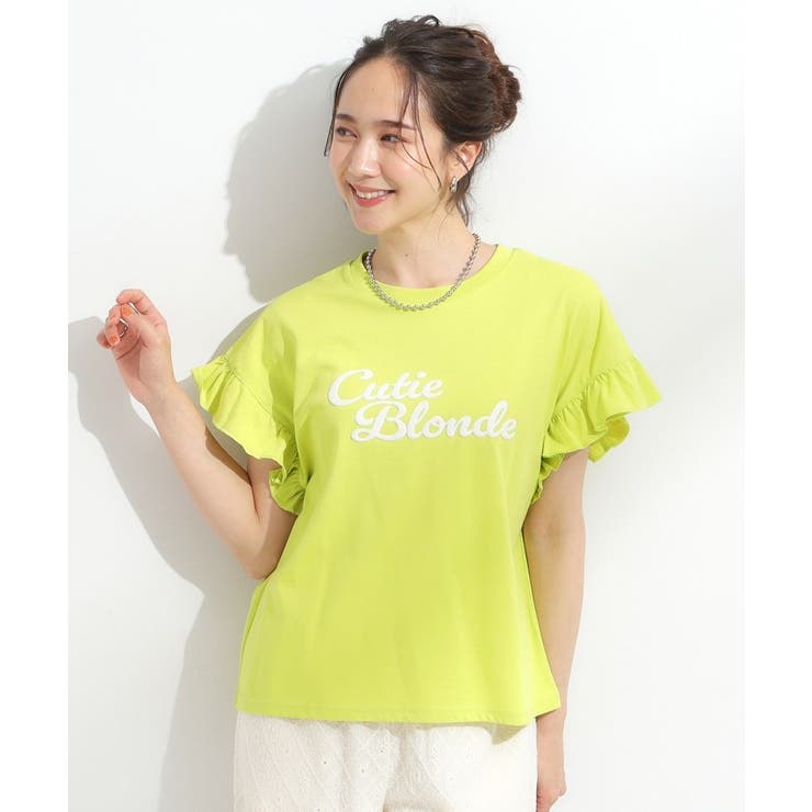 【S-LL/汗ジミ軽減/ひんやり/UVカット】フリルTシャツ | Cutie Blonde | 詳細画像9 