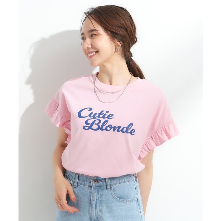 【S-LL/汗ジミ軽減/ひんやり/UVカット】フリルTシャツ | Cutie Blonde | 詳細画像13 