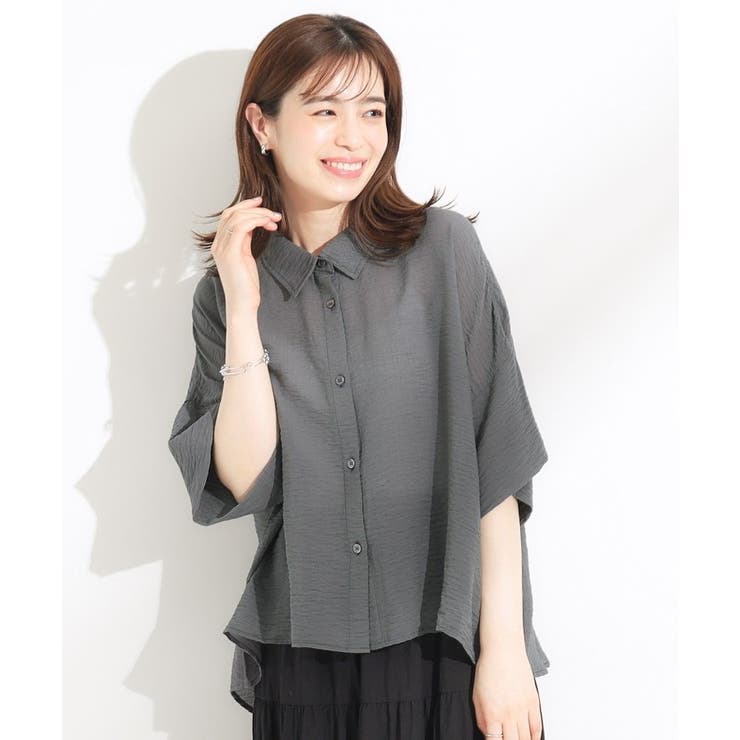 ゆるっと感がこなれ見え ワッシャーシアー半袖シャツ | Cutie Blonde | 詳細画像1 