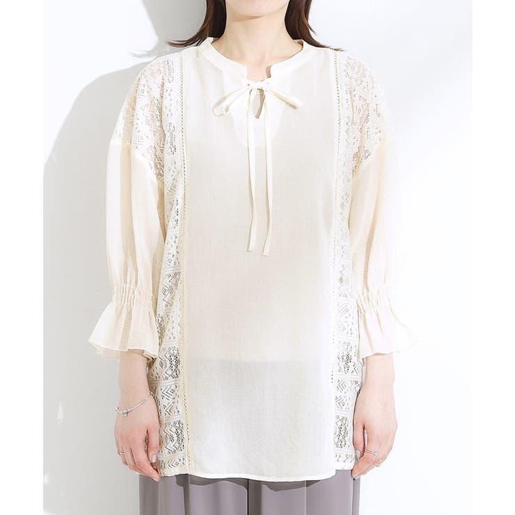 【着丈選べる】一枚でこなれ見え サイドレースブラウス | Cutie Blonde | 詳細画像15 