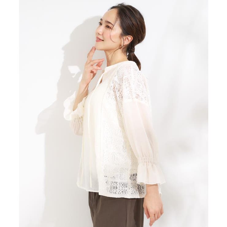 【着丈選べる】一枚でこなれ見え サイドレースブラウス | Cutie Blonde | 詳細画像12 