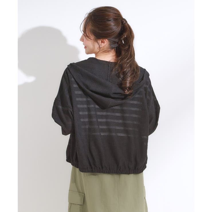 【UV/水陸両用】手の甲まで隠れる レースボーダー ラッシュガードパーカ | Cutie Blonde | 詳細画像2 