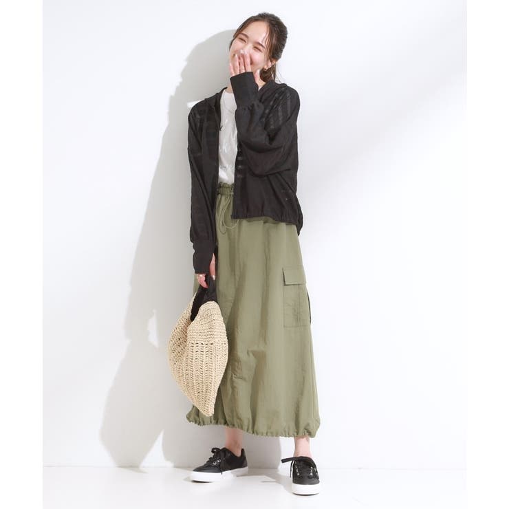 【UV/水陸両用】手の甲まで隠れる レースボーダー ラッシュガードパーカ | Cutie Blonde | 詳細画像3 