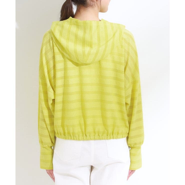 【UV/水陸両用】手の甲まで隠れる レースボーダー ラッシュガードパーカ | Cutie Blonde | 詳細画像15 