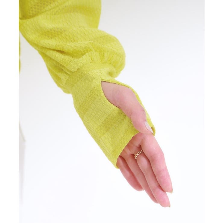 【UV/水陸両用】手の甲まで隠れる レースボーダー ラッシュガードパーカ | Cutie Blonde | 詳細画像21 