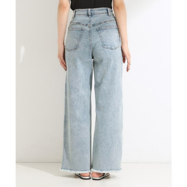 【S-LL/裏ひんやり/ストレッチ】ワイドストレートデニムパンツ | Cutie Blonde | 詳細画像11 