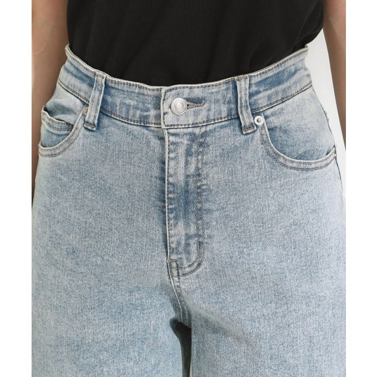 【S-LL/裏ひんやり/ストレッチ】ワイドストレートデニムパンツ | Cutie Blonde | 詳細画像12 