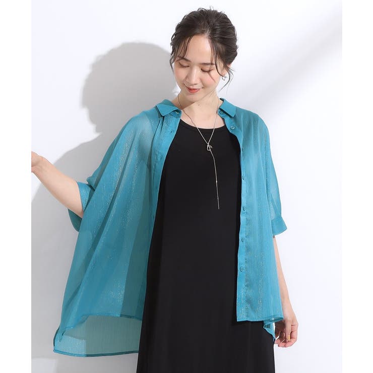 大人のシアー感 ラメが華やかな楊柳ポンチョシャツ | Cutie Blonde | 詳細画像13 