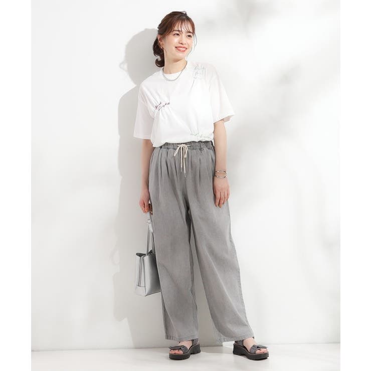 【ひんやり】大人のカジュアルスタイルに レタリング刺繍Tシャツ | Cutie Blonde | 詳細画像3 