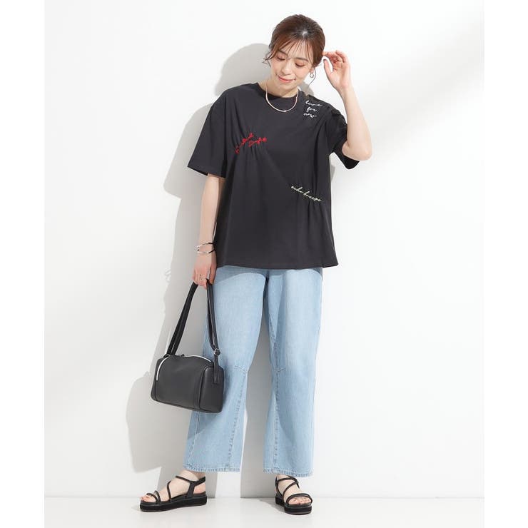 【ひんやり】大人のカジュアルスタイルに レタリング刺繍Tシャツ | Cutie Blonde | 詳細画像7 