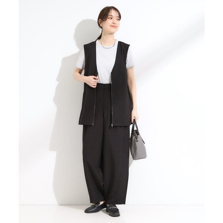 【セットアップ可】さらりと軽やかに ダブルジップ麻調ジレ | Cutie Blonde | 詳細画像3 