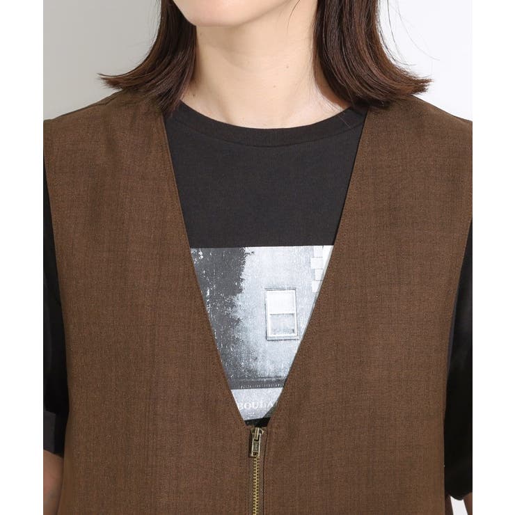 【セットアップ可】さらりと軽やかに ダブルジップ麻調ジレ | Cutie Blonde | 詳細画像12 