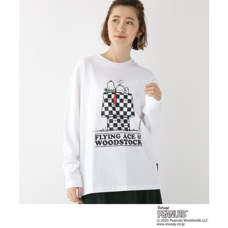 ピーナッツ Peanuts 別注 スヌーピー チェッカー 長袖 ｔシャツ 品番 Wrdw Base Station ベースステーション のレディースファッション通販 Shoplist ショップリスト