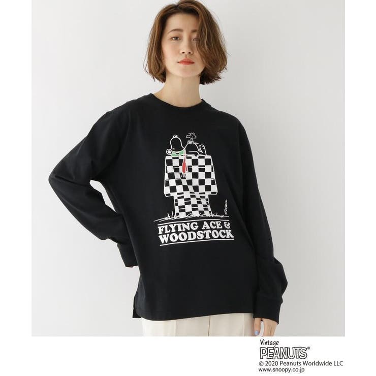 ピーナッツ Peanuts 別注 スヌーピー チェッカー 長袖 ｔシャツ 品番 Wrdw Base Station ベースステーション のレディースファッション通販 Shoplist ショップリスト