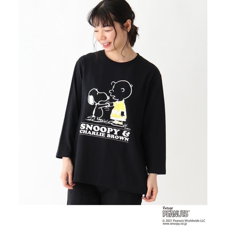 Peanuts ピーナッツ スヌーピーxチャーリー ブラウン７分袖tシャツ 品番 Wrdw Base Station ベースステーション のレディースファッション通販 Shoplist ショップリスト