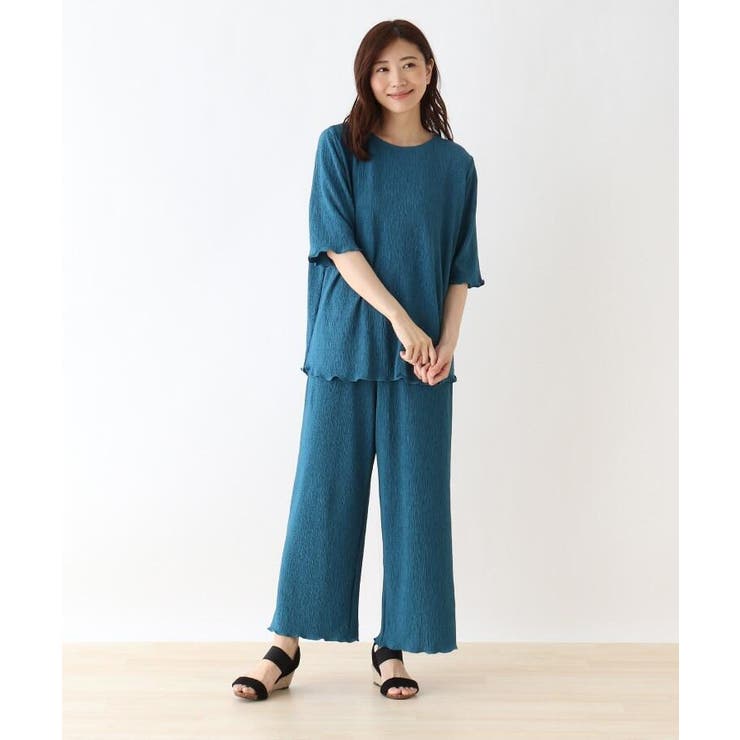 2点セット 楊柳プリーツプルオーバー ワイドパンツ 品番 Wrdw Shoo La Rue シューラルー のレディースファッション通販 Shoplist ショップリスト