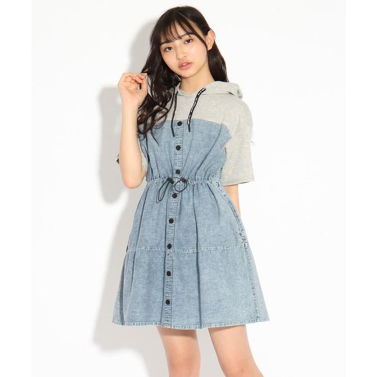 フーデッド異素材ティアードワンピース 品番 Wrdw Pink Latte ピンクラテ のキッズファッション通販 Shoplist ショップリスト