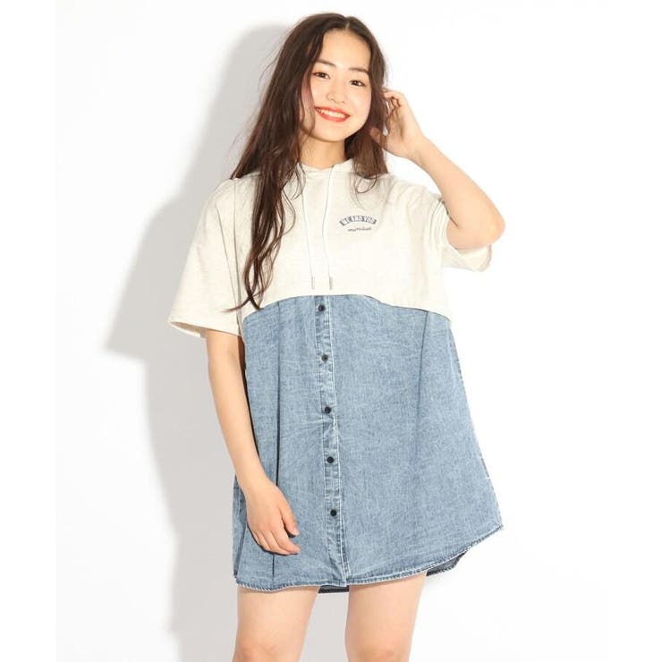 クロップドパーカーレイヤードシャツワンピース 品番 Wrdw Pink Latte ピンクラテ のキッズファッション通販 Shoplist ショップリスト