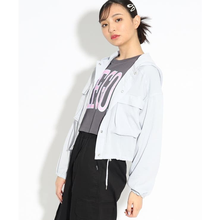 クロップドフードジャケット[品番：WRDW0170103]｜PINK-latte（ピンクラテ）のキッズファッション通販｜SHOPLIST（ショップリスト）