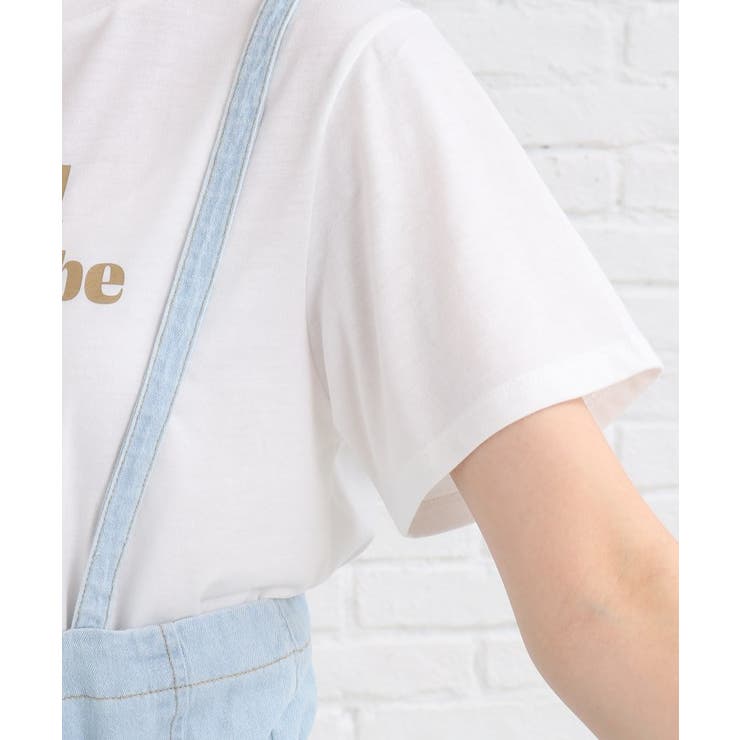 2点セットアイテム】ロゴTシャツ+サスペンダー付きデニムパンツSET[品番：WRDW0165689]｜PINK-latte（ピンクラテ ）のキッズファッション通販｜SHOPLIST（ショップリスト）