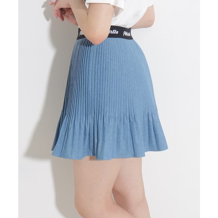 ウエストロゴ消しプリーツスカート[品番：WRDW0167084]｜PINK-latte  