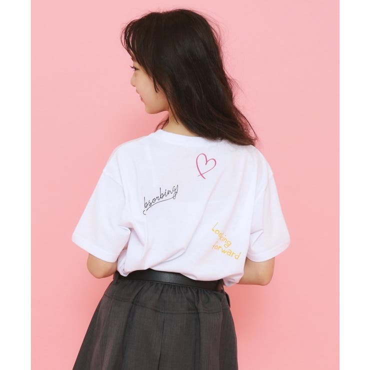 【130cmあり】ミックスロゴゆるTシャツ | PINK-latte | 詳細画像3