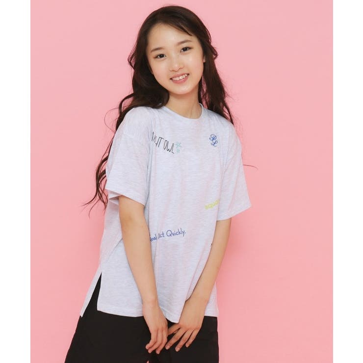 【130cmあり】ミックスロゴゆるTシャツ | PINK-latte | 詳細画像6