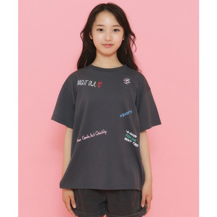 【130cmあり】ミックスロゴゆるTシャツ | PINK-latte | 詳細画像14